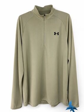 1294 NWT Under Armour Half Zip Training Pullover – L – Khaki